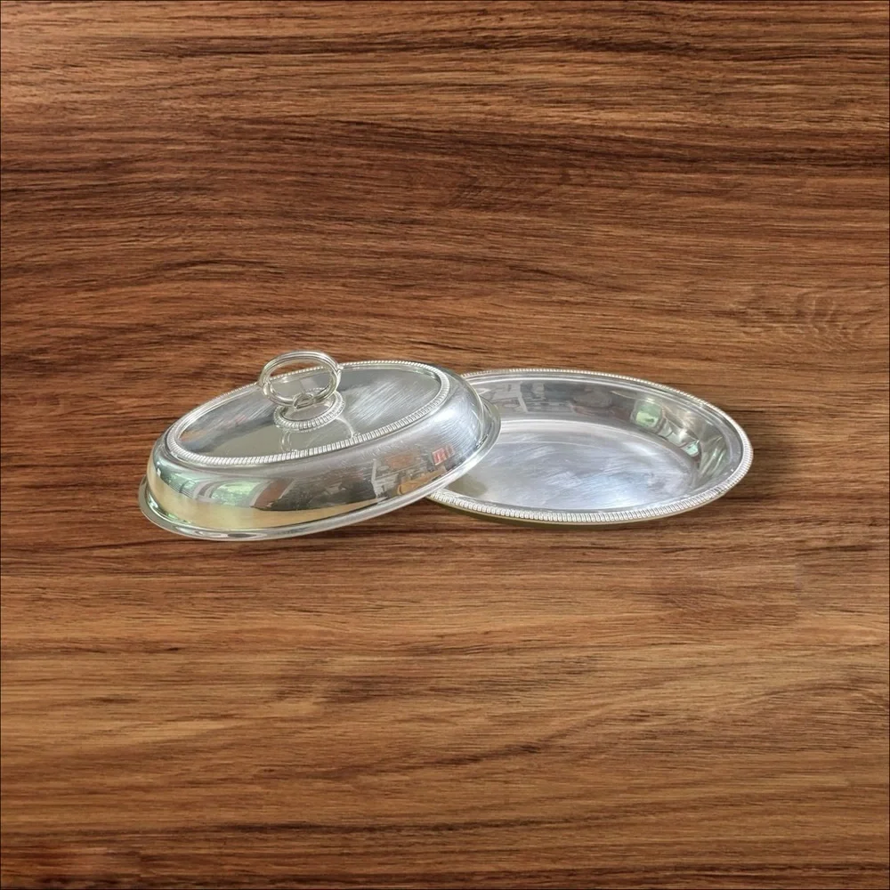Vintage EPNS Silver Plated Covered Serving Dish England Oval Buffet Server